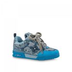 Louis Vuitton LV Skate Sneaker Swarovski Crystals Monogram Denim Blue 1ABMHF